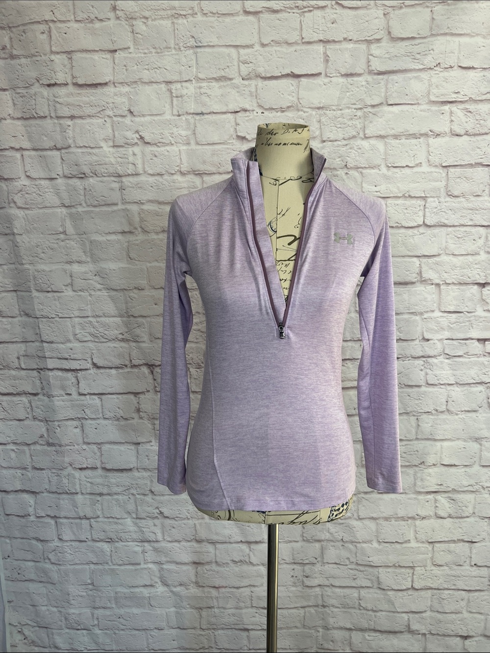 Under Armour Lavender Heather Quarter-Zip Long-Sleeve Top